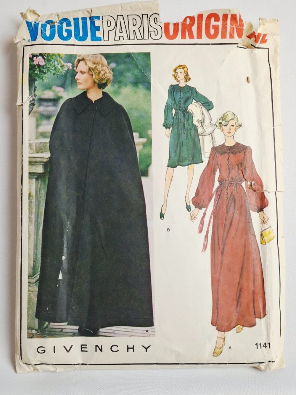 Vogue Givenchy 1141 Sz 12 Evening Dress and Cape Outfit Pattern Uncut For Sewing